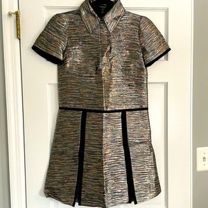 Burberry Collared Metallic Dress